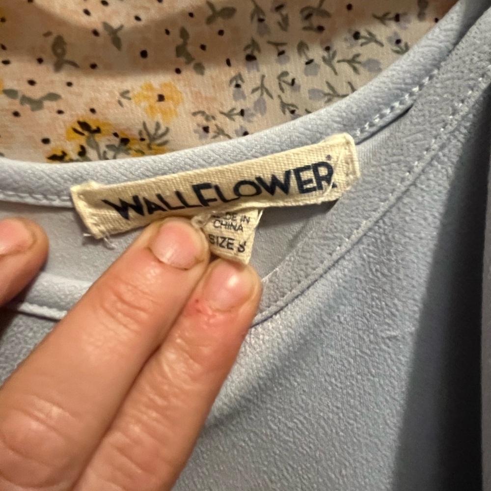 Wallflower Light Blue Dress with Floral Accents - Picture 3 of 5